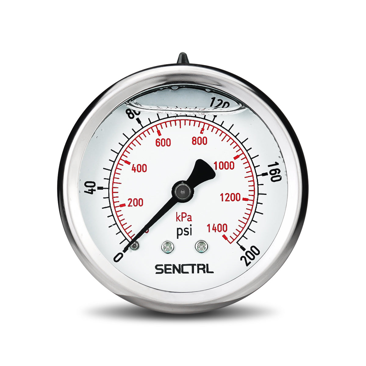 0-200 Psi Glycerine Filled Pressure Gauge, 1/4